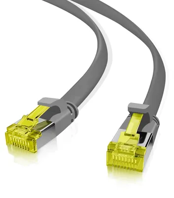 Produktbild von helos Patchkabel Cat 6a Ultraflach U/FTP RJ45 grau 2m AWG32