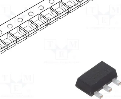 Obrázek produktu pro 5x Integrovaný obvod: Stabilizátor napětí 1,25 ÷ 13,7 V, lineární, regulovaný, proud 1,35 A, typ AZ1117CR-ADJTRG1