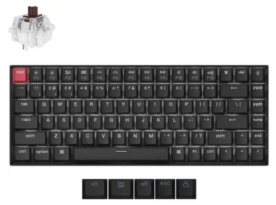 Produktbild von Keychron K2 QMK Wireless Mechanische Tastatur (Version 3), ANSI US, Hot-Swappable, RGB Backlight, Aluminum Frame, Brown Tactile Switch K2X-J3