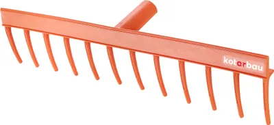 Produktbild von KOTARBAU® Heurechen 51 cm ohne Stiel Laubrechen Kunststoff für Gras- & Heckenschnitt 12 Zinken Rechen für Garten Laubbesen Heuharke Kunststoff Orange