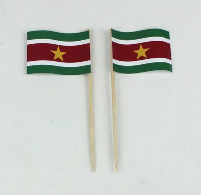 Produktbild von Party-Picker Flagge Suriname Papierfähnchen in Spitzenqualität 25 Stück Beutel