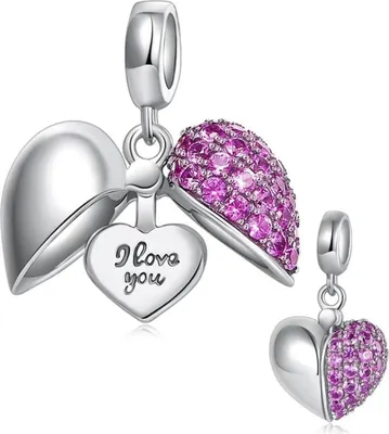 Produktbild von GW Charm Armband 925 Sterling Silber Kristallperlen Herz Bead für Damen