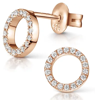 Produktbild von MATERIA by Matthias Wagner Damen Ohrstecker Rosegold vergoldet - Zirkonia Ohrringe Silber 925 SO-439-Rose