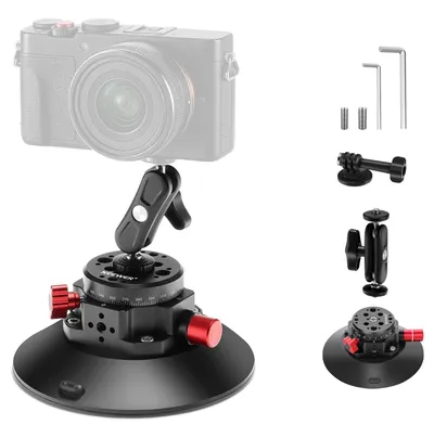 Produktbild von Kamerahalterung mit Saugnapf und flexiblem Arm für Action-Kameras