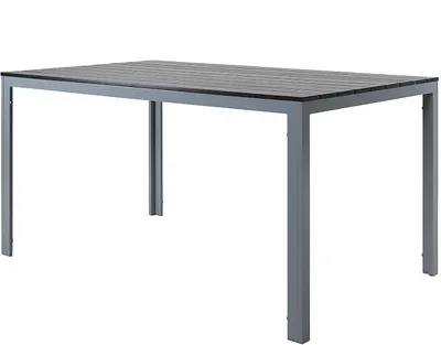 Productafbeelding van Aluminium-houtcomposiet tafelblad, ongeveer 150x90 cm, zilver/zwart, tafel