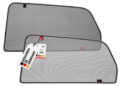 Obrázok produktu pre HEYNER® Držiak magnetického tienenia do vozidiel Seat Leon (3) od roku 2012 – súprava 2 kusov pre zadné dvere, presne prispôsobený tvar, sivá farba, rám s gumovým lemom