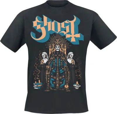 Produktbild von Ghost T-Shirt Uni Throne schwarz Band-Merch, Bands 100% Baumwolle L