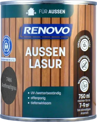 Produktbild von 750ml Renovo Wetterlasur/ Aussenlasur Nr.7466 Anthrazitgrau