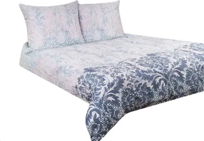 Produktbild von Bettwäsche, Baumwollsatin, in einer Box, als Geschenk, 160x200 premium 01a Blaugraue Ornamente