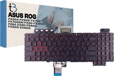 Immagine prodotto di Tradebit - Tastiera per Asus | Inglese US QWERTY INT | Piena compatibilità | Materiali di alta qualità | Modelli: ROG FX504 FX505 FX705 FX80 FX86F GL703GM