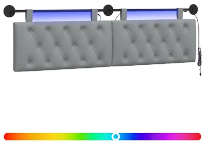 Produktbild von Hängendes Kopfteil Mit LED Licht Hellgrau Stoff