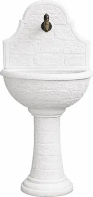 Obrázok produktu pre Casa Padrino Art Nouveau nástenná fontána biela / antická mosadz V. 122 cm - Záhradné doplnky