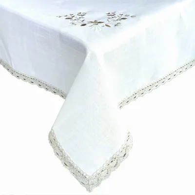Produktbild von Beiger Tischläufer mit Stickerei 85x85 Elegant wie Leinen