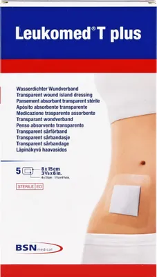 Produktbild von LEUKOMED TRANSP. PLUS STERILE PFL. 8x15 cm, 5 St. Pflaster