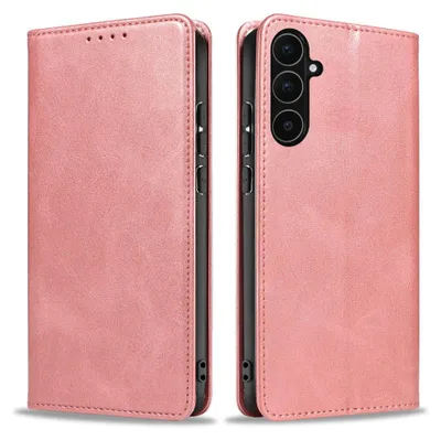 Produktbild von Handyhülle für Samsung Galaxy A56 5G Kunstleder Flip Cover Hülle Klapphülle Case Kartenfach Farbe: Rosa