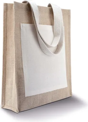 Immagine prodotto di Kimood borsa shopper in iuta borsa shopping tote bag borsa da spiaggia midi, dimensione:U, colore:Lime