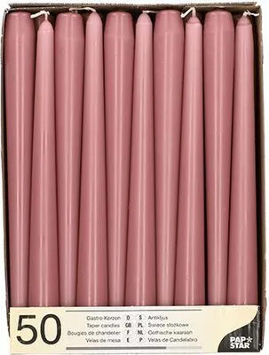 Produktbild von Papstar Leuchterkerzen Ø 2,2 cm · 25 cm altrosa, 2 x 50 Stück