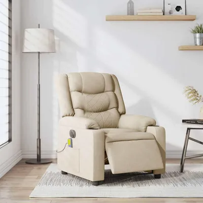 Produktbild von vidaXL Massagesessel Elektrisch Creme Stoff