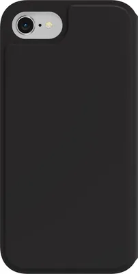 A black phone case is shown from the back.