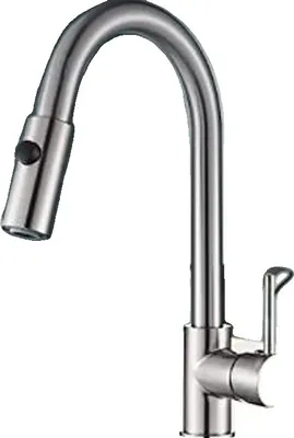 Obrázek produktu pro Nízkotlaká kuchyňská baterie, nerezová ocel, funkce otáčení o 360 stupňů, kartáčovaný nikl DY A