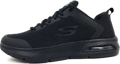 A black Skechers sneaker shown from the side against a white background.