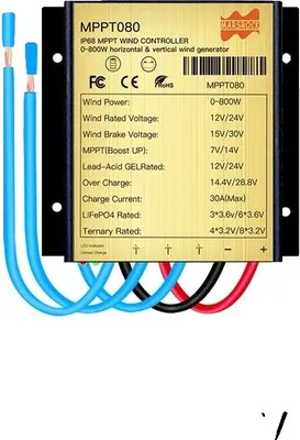 Obrázok produktu pre Regulátor nabíjania veterného mlyna, 600W/800W, 12/24V alebo 48V, 800W auto 12V 24 V