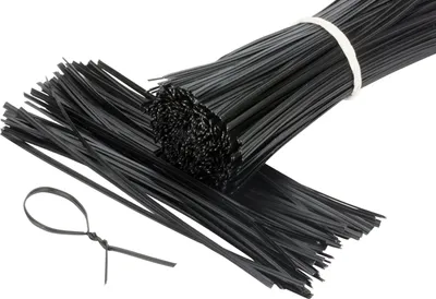 Produktbild von 500 Stück Twist Ties, Bindestreifen, Bindedraht, Kabelbinder, Kunstoffbindestreifen, 16cm schwarz