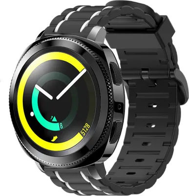 Produktbild von Strap-it Samsung Gear Sport Sport Schnallenarmband (Schwarz/Weiß)
