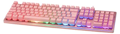 Produktbild von Deltaco Gaming GAM-021-RGB-P-DE, Kabelgebunden, USB, Membran Key Switch, QWERTZ, RGB-LED, Pink