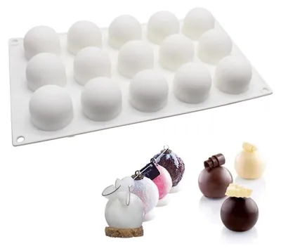 Produktbild von Silikonform Kugel - Antihaftbeschichtete Backform für Pralinen und Desserts - Ø 4,1 cm