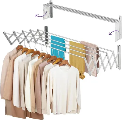 Produktbild von Wandtrockner - Trockenwagen - Wäschetrockner - Ausziehbar - 120 cm - Aluminium