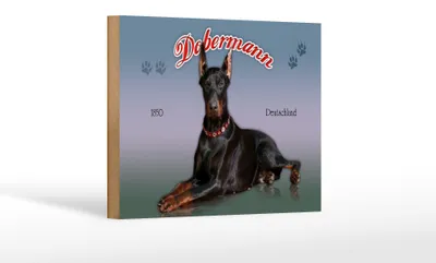 Produktbild von Holzschild Hund 18x12cm Dobermann 1850 Deutschland