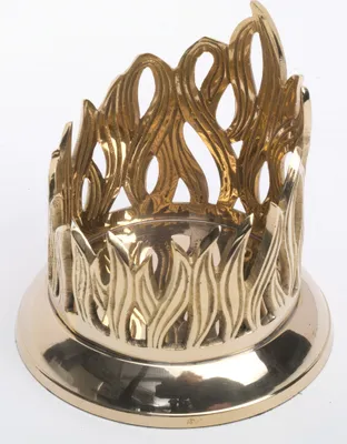 Produktbild von Kerzenleuchter Flammen Design für Ø 8 cm Kerzen, Messing Gold