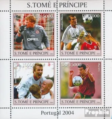 Produktbild von Briefmarken Sao Tome e Principe 2004 Mi 2569-2572 Kleinbogen (kompl. Ausgabe) postfrisch Fußball Portugal 2004