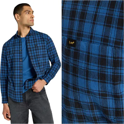 Produktbild von Lee Button-Down-Hemd aus Baumwolle, kariert, Regular, XXL, Blau