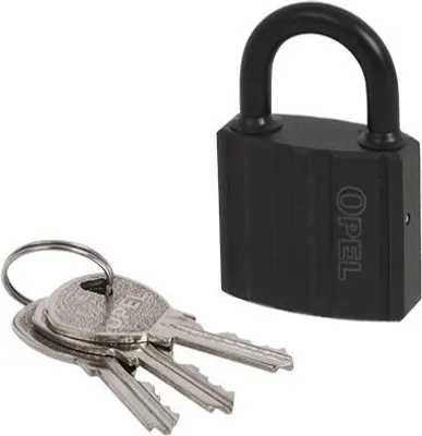 Produktbild von OPEL 40 Bügelschloss aus Gusseisen, schwarz, 3 Schlüssel mit Kerbe