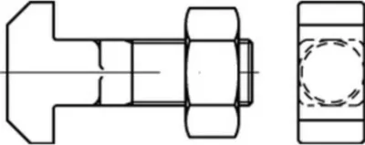 Produktbild von Hammerschraube DIN 186 FormB Vierkant 6-ktmutter BM 10x 65 Mu 4.6 25 Stück