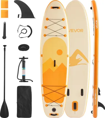 Produktbild von VEVOR aufblasbares Stand Up Paddle Board (304,8 x 83,8 x 15,2 cm) Paddleboard, Komplettset inkl. Pumpe Paddel Finne Rucksack, Knöchelleine Gurt, rutschfestes Deck für Jugendliche und Erwachsene