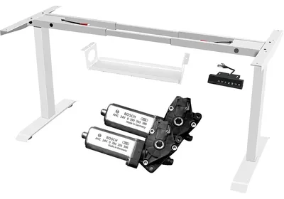 Elektrischer Schreibtischrahmen höhenverstellbar, weiß, 140x80 cm