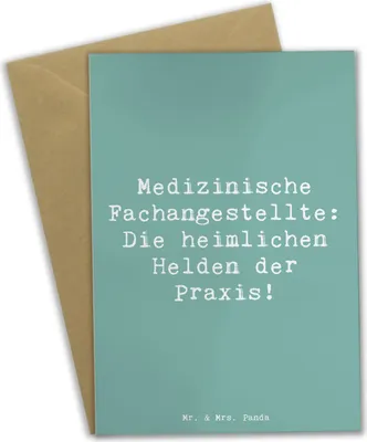 Produktbild von Mr. & Mrs. Panda Grußkarte Spruch Medizinische Fachangestellte Helden - Meeresbrise - Geschenk, Berufsliebe, osterkarten, weihnachtskarten, Geschenke mit Herz, Beruf