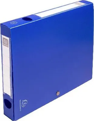 Produktbild von Exacompta 10x Archivbox + Knopf, PP 700µ, Rücken 40mm, A4, Blau, 54632E