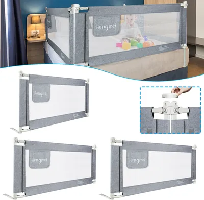 Produktbild von YARDIN 180cm Kinder Bettgitter zum Vertikalen Heben Bettschutzgitter Kinderbettgitter für Familienbett und Kinderbett, Rausfallschutz Anti-Fall Sicherheitsschutz für Bett