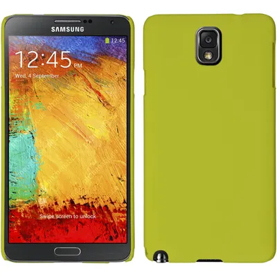 Produktbild von PhoneNatic Case kompatibel mit Samsung Galaxy Note 3 - Hülle gelb gummiert Hard-case + 2 Schutzfolien