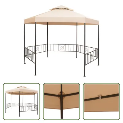 Immagine prodotto di The Living Store Padiglione da giardino per feste Tenda esagonale beige 323x265 cm