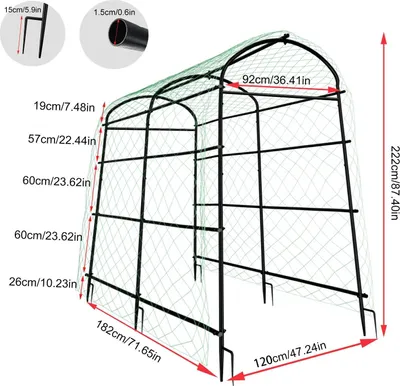 Produktbild von Gartenbogen Rankgitter - Metall Rosenspalier - 222 cm Hoch - Pulverbeschichtet - Für Gurken Rosen Kletterpflanzen - Garten Einfahrt