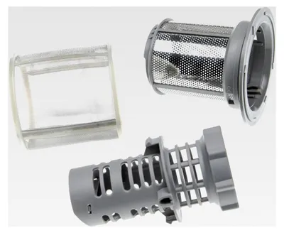 Produktbild von Feinsieb- und Schmutzsieb-Set (3-teilig) für Küppersbusch Geschirrspüler - Spülmaschinensieb, 9 cm Silber Grau