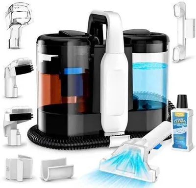 Obrázek produktu pro Čistič čalounění a koberců – ruční vysavač – 600 W, sací výkon 17 kPa – nádrž na vodu 1500 ml – černý – vhodný pro koberce a čalounění