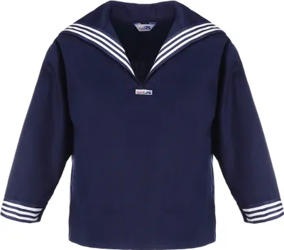 Produktbild von modAS Kinder Uni Matrosenhemd Klassisch - Maritimes Langarm-Hemd mit großem Kragen in Marine Größe 170