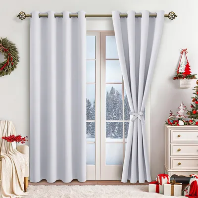 Zdjęcie produktu dla Zasłony zaciemniające z przelotkami, idealne do sypialni i salonu, wymiar 215 x 140 cm