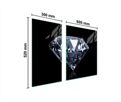 Obrázok produktu pre Kryt varnej dosky 2 kusy 90x52 Sklenený kryt varnej dosky diamantovo čierny